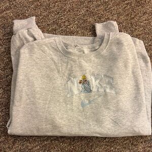 Cinderella Gray Sweatshirt with Embroidered Design large
